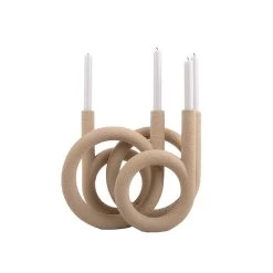 PRESENT TIME Kandelaar Rings - Polyresin - Zandbruin - 38x14,5x30cm -Home Decoration Store 01792d99b733459a8d045f9702db3b5d