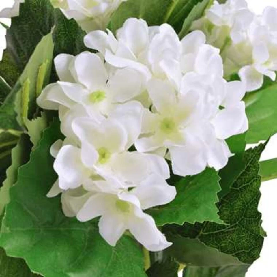 VidaXL Kunst Hortensia Plant Met Pot 60 Cm Wit 2 VidaXL Kunst Hortensia Plant Met Pot 60 Cm Wit - Afbeelding 2