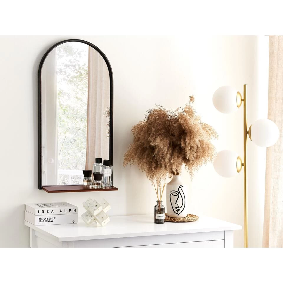 Beliani Wandspiegel DOMME - Zilver Glas 2 Beliani Wandspiegel DOMME - Zilver Glas - Afbeelding 2