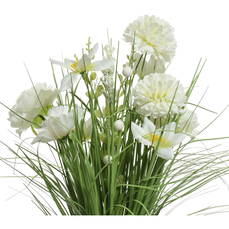 Everlands Kunstplant Narcissen En Hortensia - Groen - Wit - 16x40 Cm 2 Everlands Kunstplant Narcissen En Hortensia - Groen - Wit - 16x40 Cm - Afbeelding 2