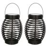 Merkloos Lantaarn - 2 Stuks - Solar - Tuinverlichting - Zwart - 19 Cm