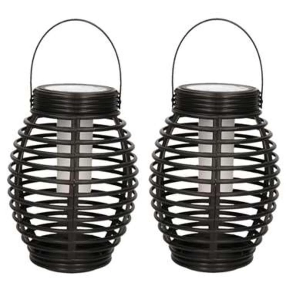 Merkloos Lantaarn - 2 Stuks - Solar - Tuinverlichting - Zwart - 19 Cm 1 Merkloos Lantaarn - 2 Stuks - Solar - Tuinverlichting - Zwart - 19 Cm