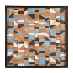 Beliani Wanddecoratie PUEBLA - Multicolor Teakhout