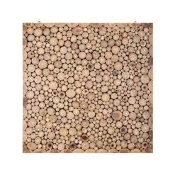 Beliani Wanddecoratie TWIG - Lichte Houtkleur Teakhout