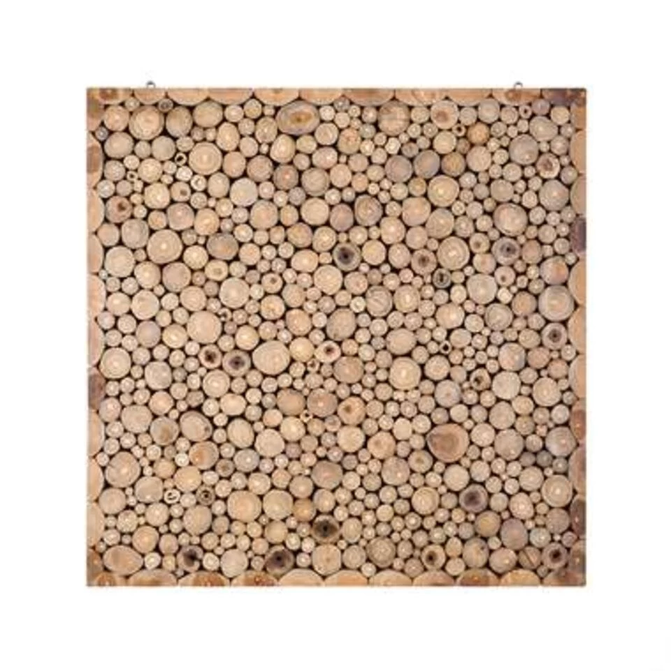 Beliani Wanddecoratie TWIG - Lichte Houtkleur Teakhout 1 Beliani Wanddecoratie TWIG - Lichte Houtkleur Teakhout