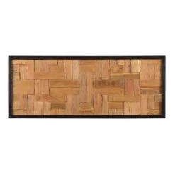 Beliani Wanddecoratie TOLUCA - Lichte Houtkleur Teakhout