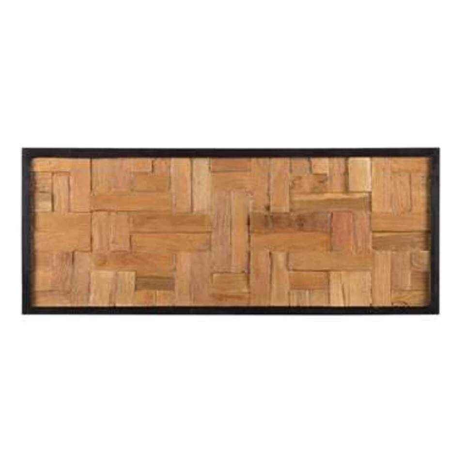 Beliani Wanddecoratie TOLUCA - Lichte Houtkleur Teakhout 1 Beliani Wanddecoratie TOLUCA - Lichte Houtkleur Teakhout