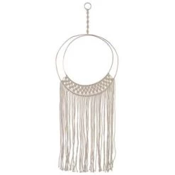 Beliani Wanddecoratie ALUVA - Beige Katoen