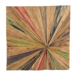 Beliani Wanddecoratie CANCUN - Lichte Houtkleur Teakhout