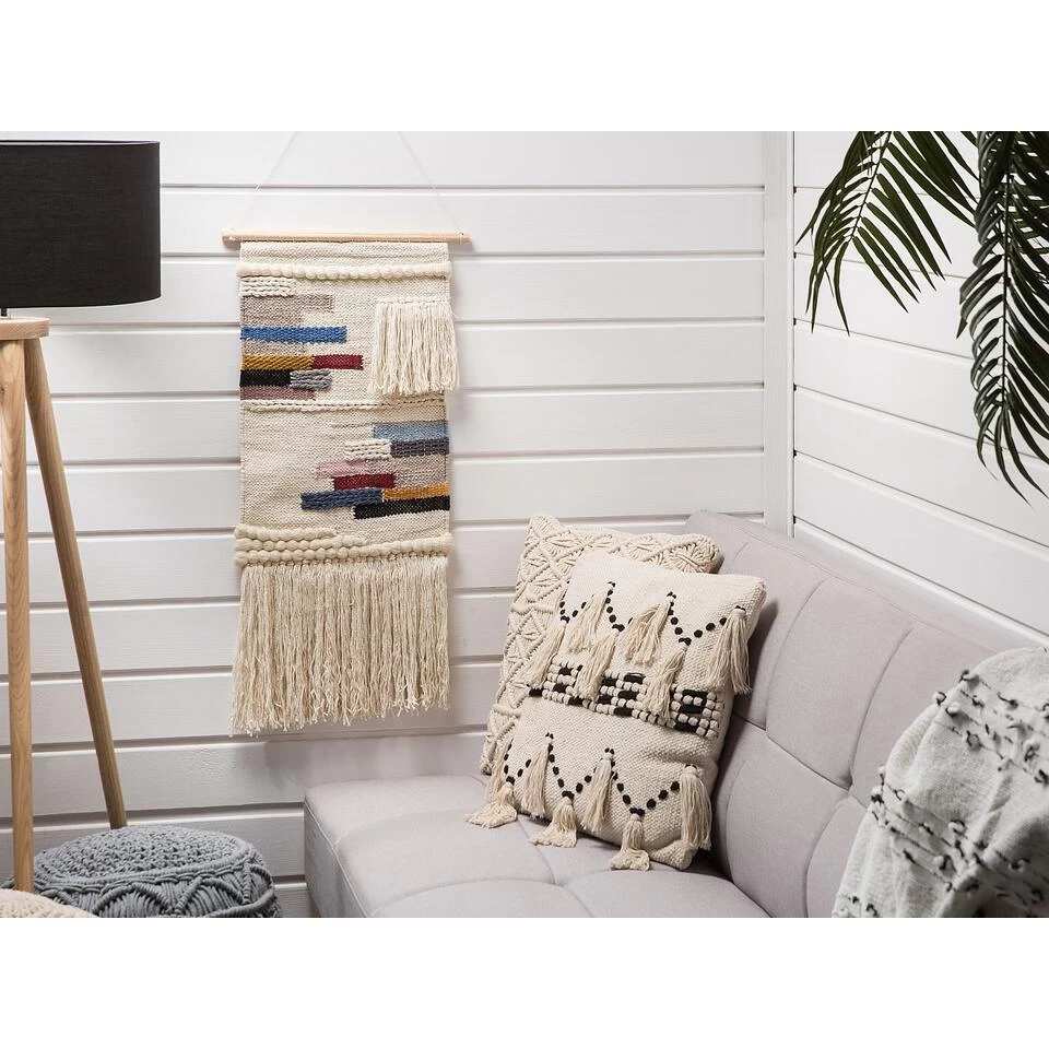 Beliani Wanddecoratie ATHANI - Beige Katoen 2 Beliani Wanddecoratie ATHANI - Beige Katoen - Afbeelding 2