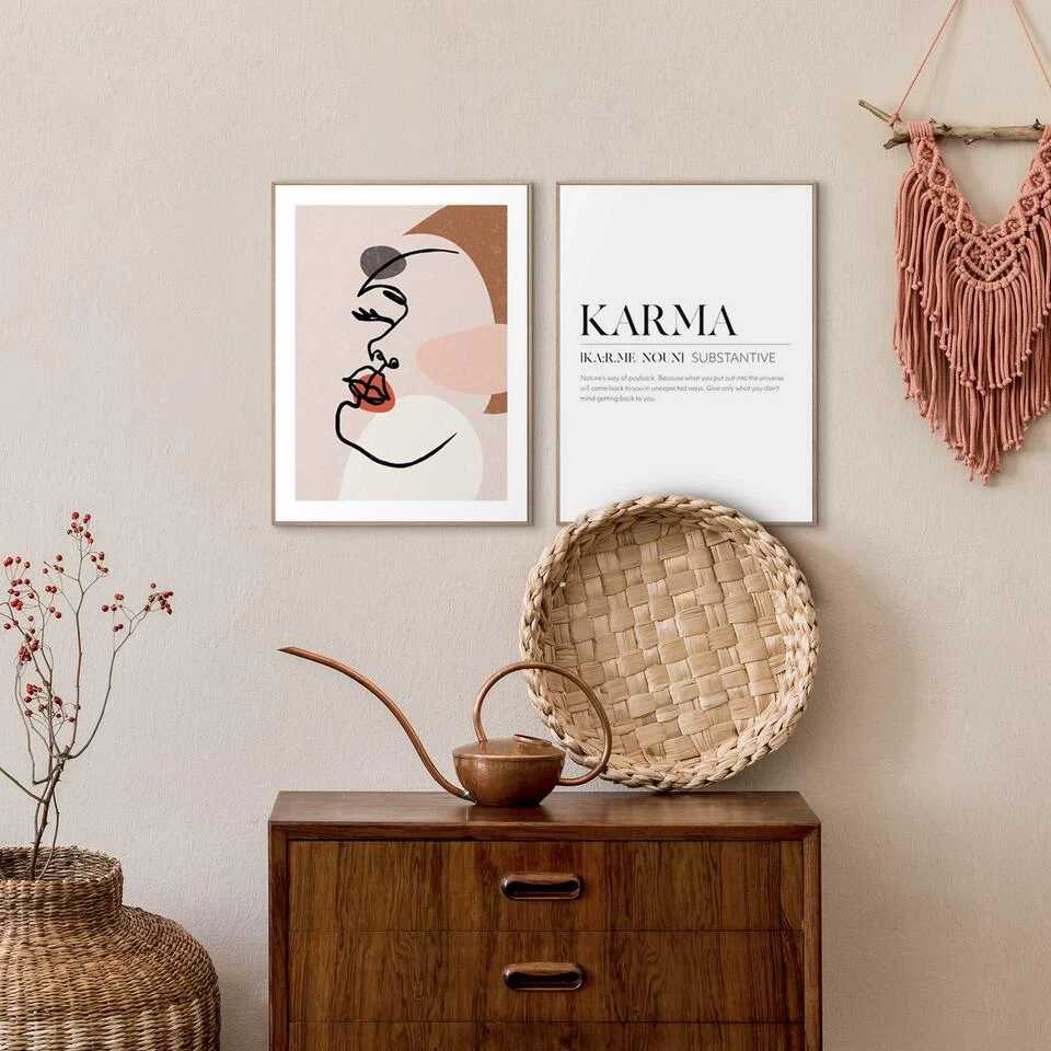 Set Poster Met Lijst - Abstract 2 Set Poster Met Lijst - Abstract - Afbeelding 2