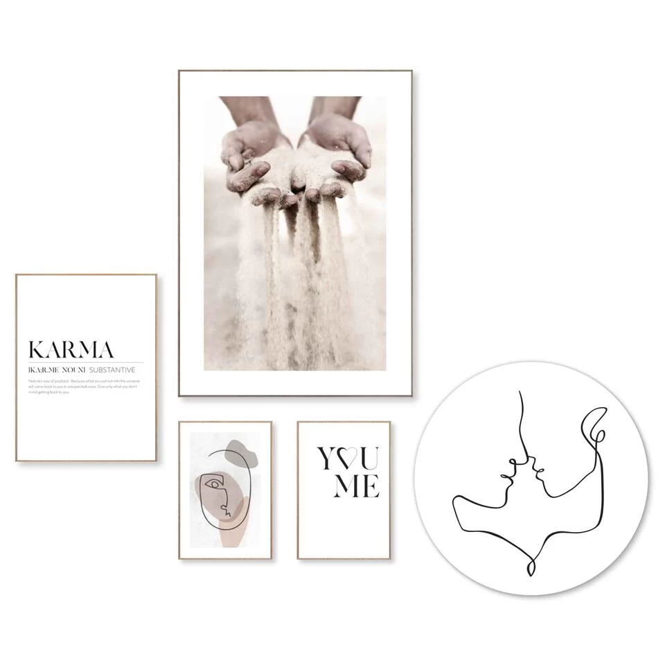 Set Poster Met Lijst - Karma 1 Set Poster Met Lijst - Karma
