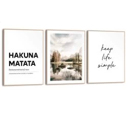 Set Poster Met Lijst - Hakuna Matata