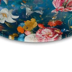 Glasschilderij Bloemenwereld Ø 70 Cm Bont -Home Decoration Store 1000008921 0103