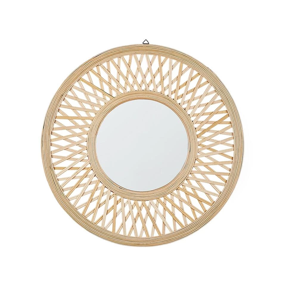 Beliani Wandspiegel BACATA - Lichte Houtkleur Bamboehout 1 Beliani Wandspiegel BACATA - Lichte Houtkleur Bamboehout