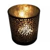 Mars & More Waxinelichthouder - Zwart - Glas - Jaguar Print - 8 Cm