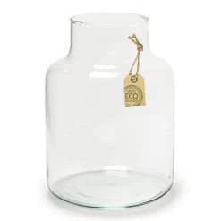 Merkloos Bellatio Design Vaas - Transparant - Gerecycled Glas - 19 X 24 Cm