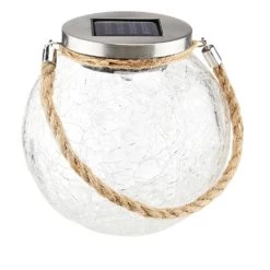 Merkloos 1x Solar Lampen Glazen Pot Op Zonne-energie 13 Cm Tuinverlichting