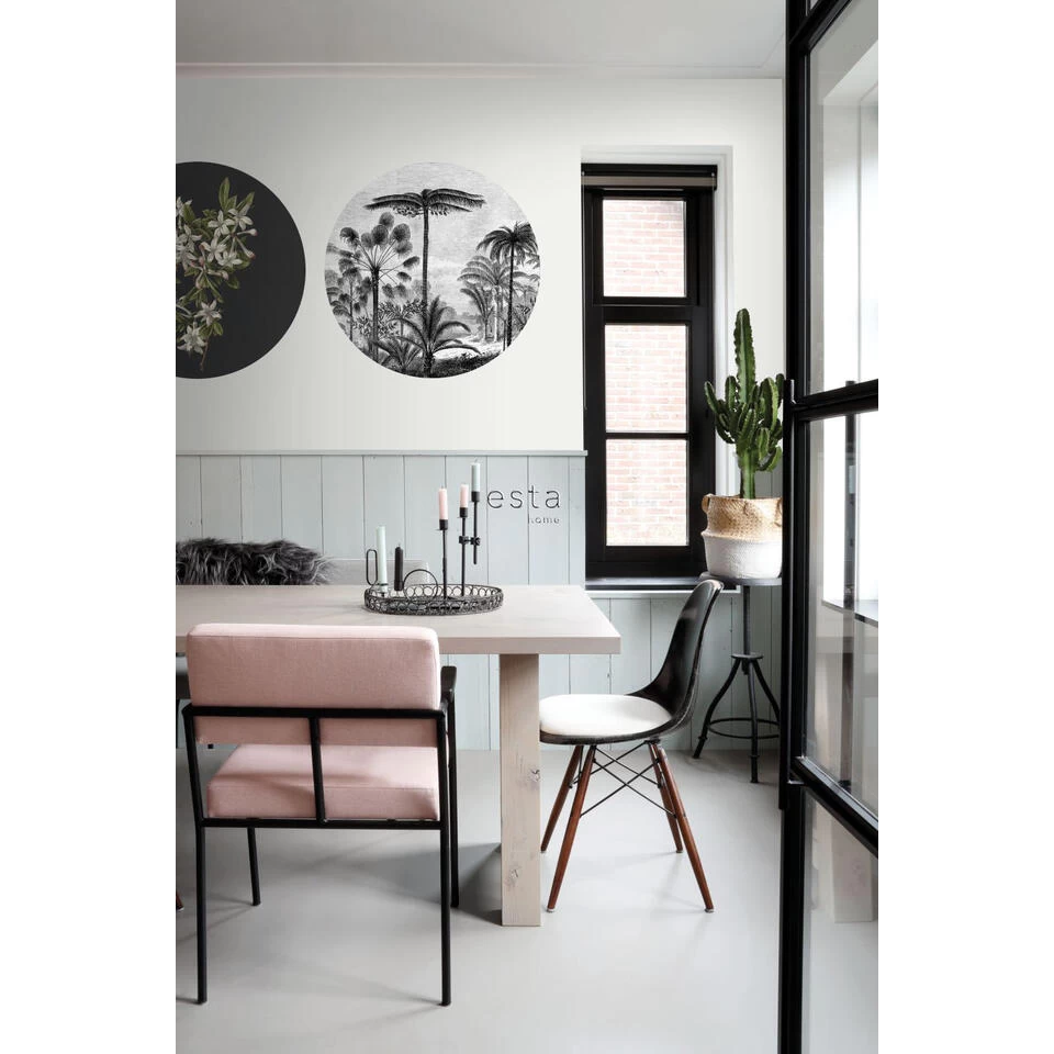 ESTAhome Zelfklevende Behangcirkel - Tropisch Landschap Met Palmbomen 3 ESTAhome Zelfklevende Behangcirkel - Tropisch Landschap Met Palmbomen - Afbeelding 3