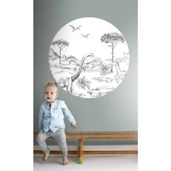 ESTAhome Zelfklevende Behangcirkel - Dinosaurussen - Zwart Wit - Ø 70 Cm 6 ESTAhome Zelfklevende Behangcirkel - Dinosaurussen - Zwart Wit - Ø 70 Cm -Home Decoration Store 1000013336 0102