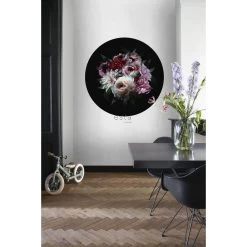 ESTAhome Zelfklevende Behangcirkel - Bloemstilleven - Multicolor Op Zwart 7 ESTAhome Zelfklevende Behangcirkel - Bloemstilleven - Multicolor Op Zwart -Home Decoration Store 1000017948 0103