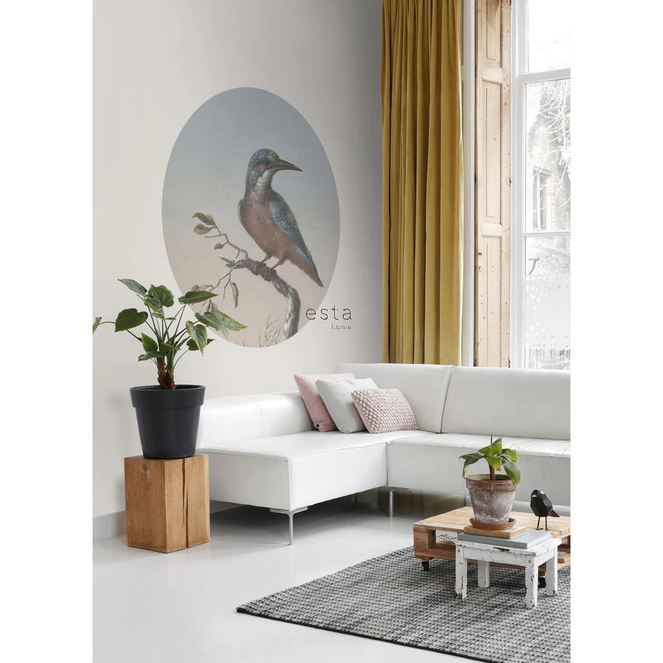 ESTAhome Zelfklevende Behangcirkel - Ijsvogel Op Tak - Avondrood - Ø 140 Cm 2 ESTAhome Zelfklevende Behangcirkel - Ijsvogel Op Tak - Avondrood - Ø 140 Cm - Afbeelding 2