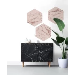 ESTAhome Muursticker - Marmer - Grijs Roze - 70 X 81 Cm - 159003 -Home Decoration Store 1000017979 0103