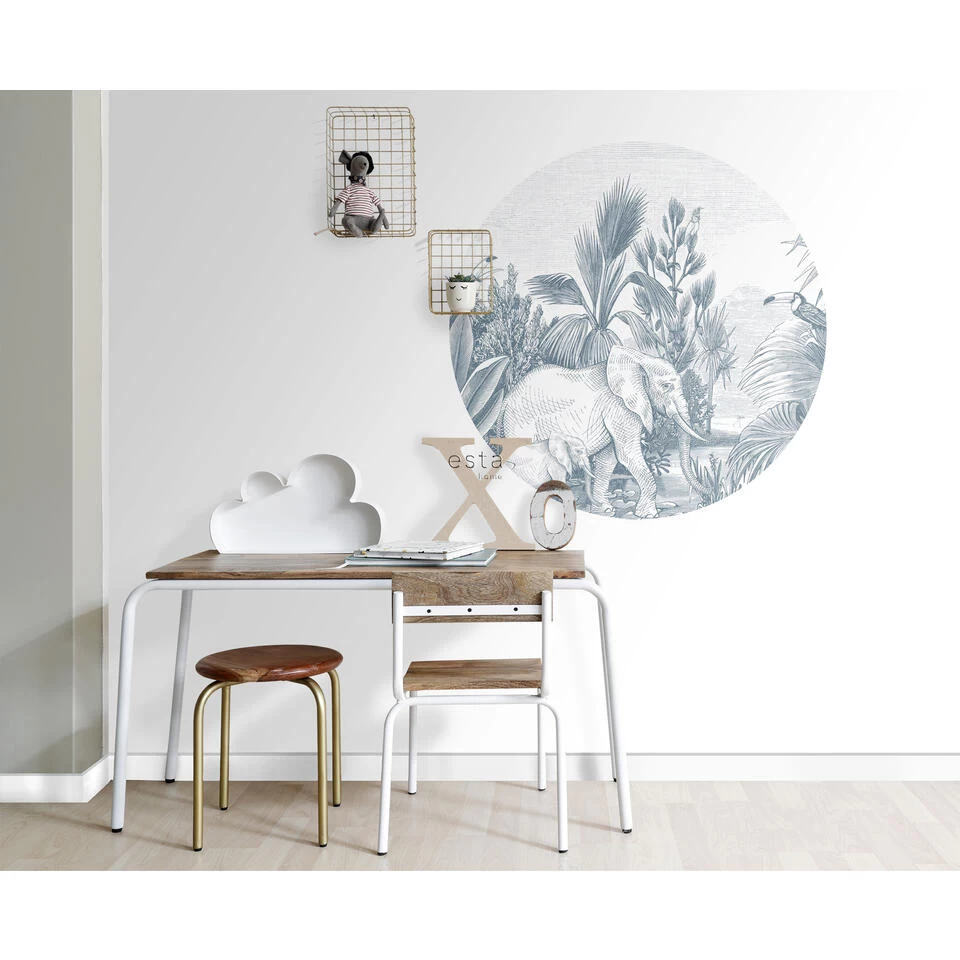 ESTAhome Zelfklevende Behangcirkel - Jungle-motief - Blauw - Ø 70 Cm - 159078 3 ESTAhome Zelfklevende Behangcirkel - Jungle-motief - Blauw - Ø 70 Cm - 159078 - Afbeelding 3