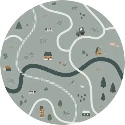 ESTAhome Zelfklevende Behangcirkel - Tractoren En Boerderijdieren