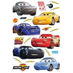Disney Muursticker - Cars - Rood, Geel En Blauw - 42,5 X 65 Cm - 600111