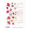 Sanders & Sanders Muursticker - Bloemen - Rood, Groen En Paars - 65 X 85 Cm