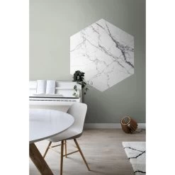 ESTAhome Muursticker - Marmer - Zwart Wit - 140 X 161 Cm - 159026 -Home Decoration Store 1000018058 0102