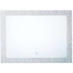 Beliani Badkamerspiegel NEXON - Zilver Glas