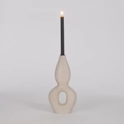 Casa Vivante Dago Kandelaar L16,5 X B8 X H35 Cm Wit -Home Decoration Store 1000019293 0111