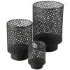 Deco By Boltze Windlichten - 3 Stuks - Zwart - Metaal - Tot 27 Cm