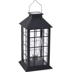 Merkloos Lantaarn - Solar - Zwart - Tuinverlichting - 27 Cm