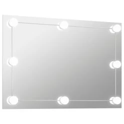VidaXL Wandspiegel Zonder Lijst Met LED-lampen Rechthoekig Glas
