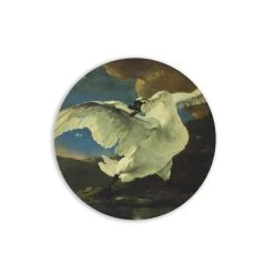 Art For The Home - Canvas Rond - De Bedreigde Zwaan - 70cm