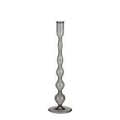 Mica Decorations Trent Kandelaar - H33 X Ø9 Cm - Glas - Donkergrijs