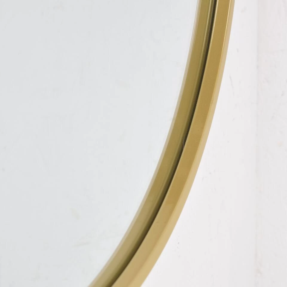 Fragix Boston Wandspiegel Rond - Goud - Metaal - Ø60cm - Industrieel 2 Fragix Boston Wandspiegel Rond - Goud - Metaal - Ø60cm - Industrieel - Afbeelding 2