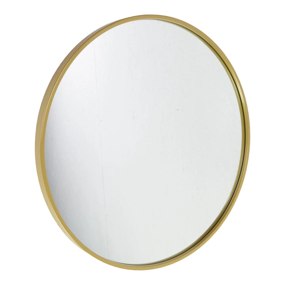 Fragix Boston Wandspiegel Rond - Goud - Metaal - Ø60cm - Industrieel 1 Fragix Boston Wandspiegel Rond - Goud - Metaal - Ø60cm - Industrieel