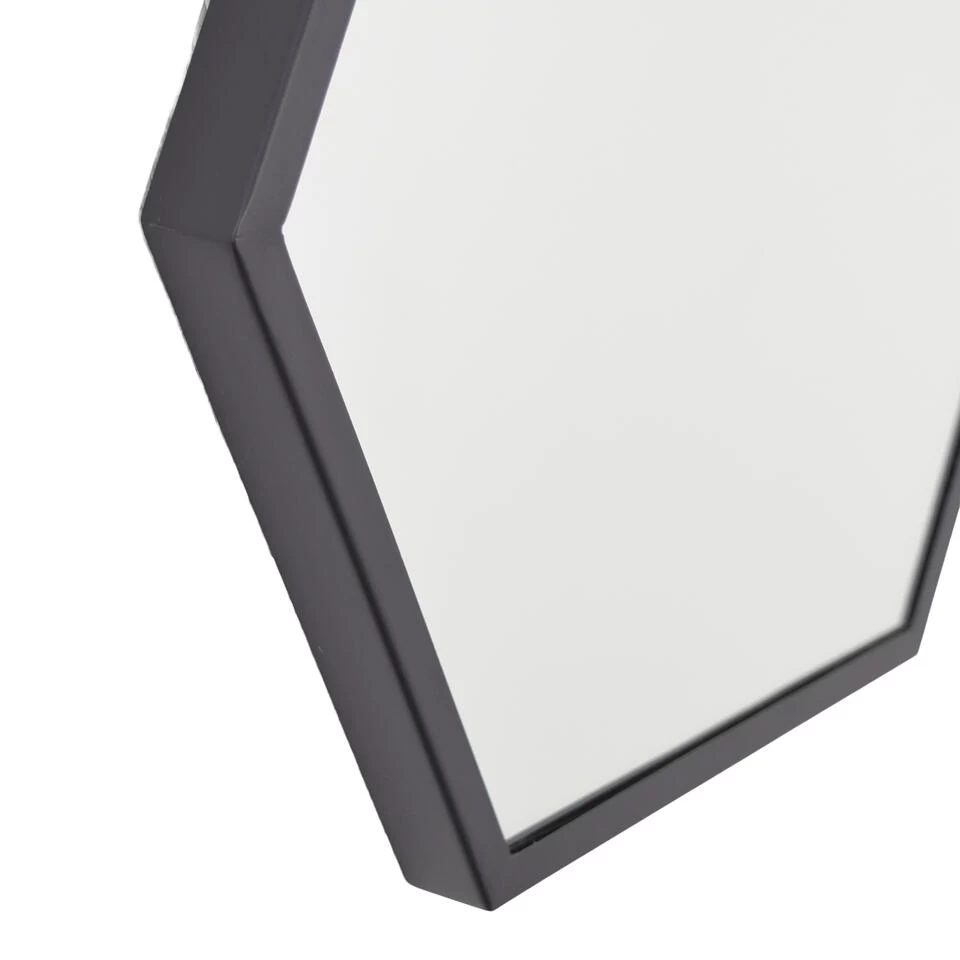 LOFT42 Wandspiegel Zeshoek Large - Zwart - 58x50 3 LOFT42 Wandspiegel Zeshoek Large - Zwart - 58x50 - Afbeelding 3