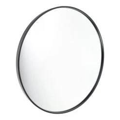 Fragix Boston Wandspiegel Rond - Zwart - Metaal - Ø75cm - Industrieel