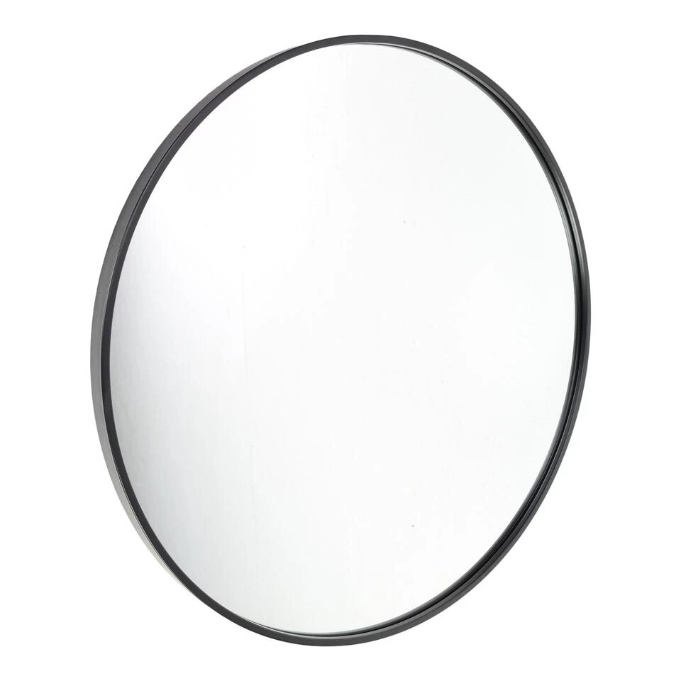 Fragix Boston Wandspiegel Rond - Zwart - Metaal - Ø75cm - Industrieel 1 Fragix Boston Wandspiegel Rond - Zwart - Metaal - Ø75cm - Industrieel