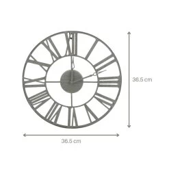 Orange85 Wandklok Industrieel Rond 36,5 X 4 X 36,5 Cm Grijs Modern Romeinse -Home Decoration Store 1000033252 0111