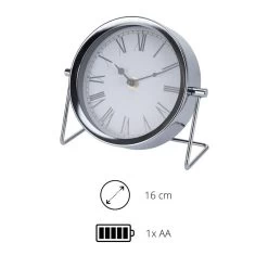 Orange85 Tafelklok Zilver Metaal 16 Cm Klokken Binnen Decoratieve Accessoires -Home Decoration Store 1000033253 0111