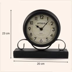 MISOU Klassieke Tafelklok Zwart 23 Cm 1x AA Batterij Niet Meegeleverd -Home Decoration Store 1000033254 0111