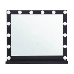 Beliani Make-up Spiegel BEAUVOIR - Zwart Ijzer