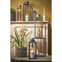 Mica Decorations Arzilla Lantaarn - L13,5 X B13 X H34,5 Cm - Zwart -Home Decoration Store 1000034314 0110