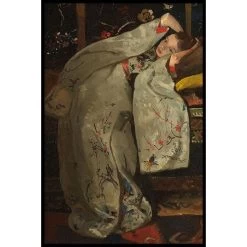 Walljar - Breitner - Meisje In Witte Kimono - Poster Met Lijst / 70 X 100 Cm